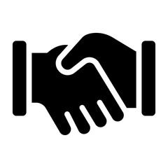 Hand Shaking Vector Glyph Icon Design