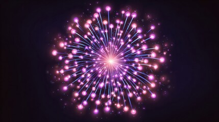 Glowing fireworks on dark background, perfect for celebration, event, or festive design