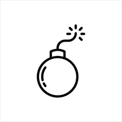 Bomb icon. Bomb line and glyph icon for web design. Exploding bomb weapon vector icon design. Isolated on white background.

