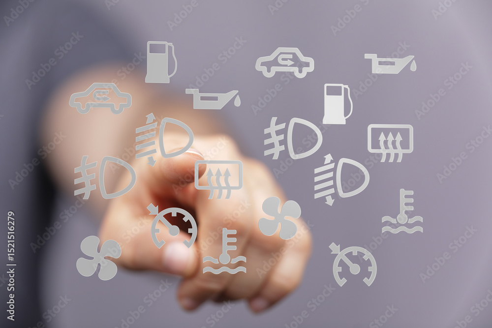 Poster Learn to identify and understand your car's dashboard warning lights.  Avoid costly repairs with this helpful guide.