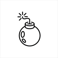 Bomb icon. Bomb line and glyph icon. Vector illustration on white background.