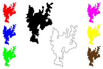 Mahabad city (Islamic Republic of Iran, Persia, IRI, West Azerbaijan province) map vector illustration, scribble sketch Mahabad map