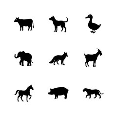 set of animals silhouettes