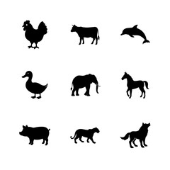 farm animals silhouettes