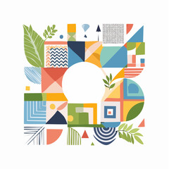 Vector minimal geometric illustrations set - trendy abstract aesthetic minimal compositions, prints, frames and graphic design elements