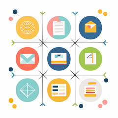 Vector minimal geometric illustrations set - trendy abstract aesthetic minimal compositions, prints, frames and graphic design elements