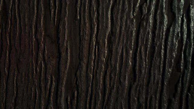 Drone shot revealing rill marks in sandy beach, Burnham-On-Sea, UK.