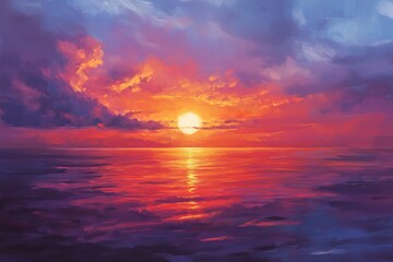 Fototapeta premium Sunset over the Ocean