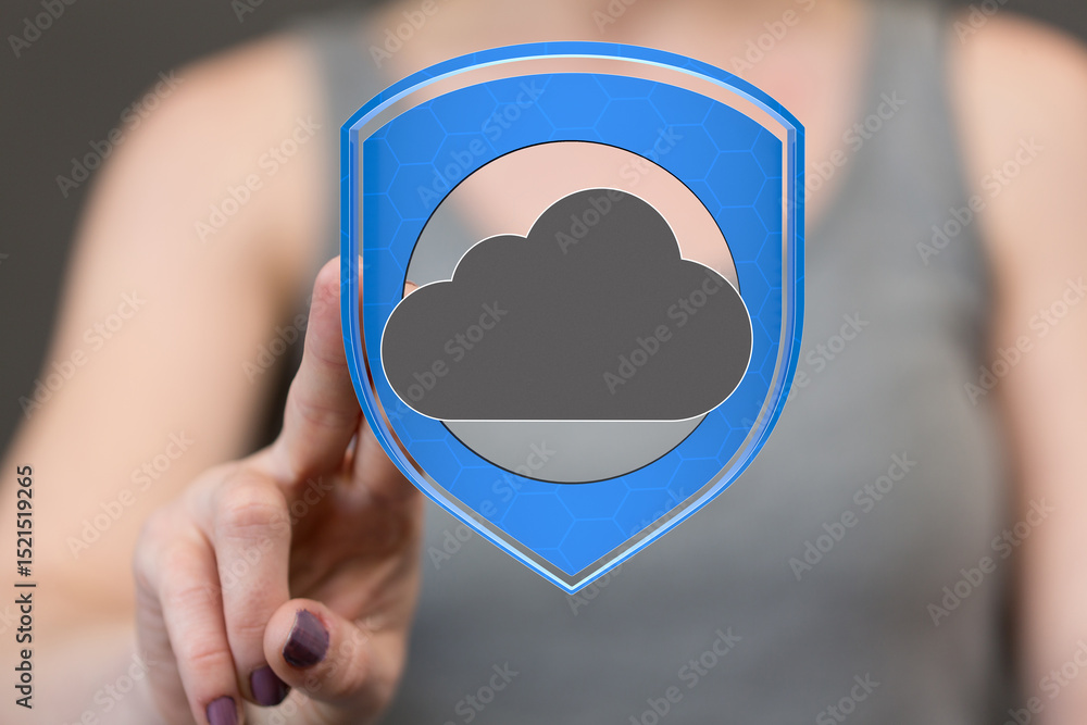 Aufkleber Safeguarding your data with robust cloud security measures.  Ensuring privacy and reliability.