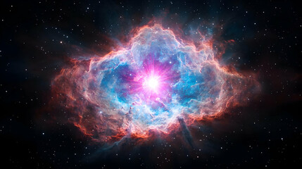 Colorful Exploding Nebula In Space