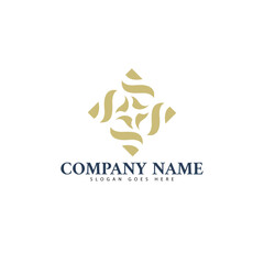 S letter, eligand spa, and logo gold and blue