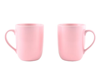 pink mug isolated, front and back
