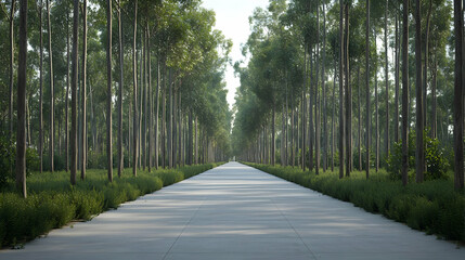 Scenic Path Through Lush Green Forest