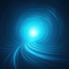Obraz premium Mesmerizing swirl of blue light creates dynamic tunnel effect, evoking sense of movement and depth. vibrant lines spiral inward, drawing viewer