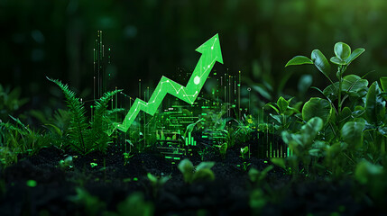 Green Arrow Growing From Soil In Lush Natural Setting