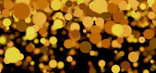 Abstract golden bokeh lights, perfect for festive designs.