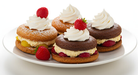 cupcakes with cream and strawberry