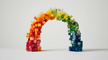 Abstract Colorful Cube Arch