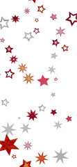 Sparkling stars in red, silver, and gold. Perfect for holidays, celebrations, and festive designs.