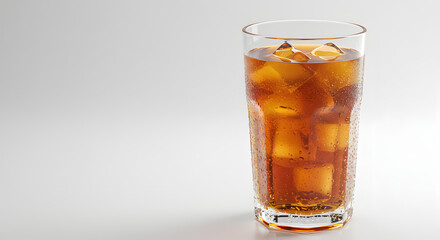 glass of cola with ice