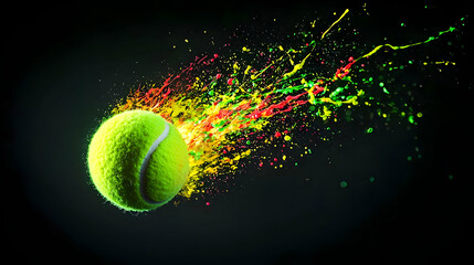 Colorful Tennis Ball Explosion