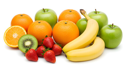 fruits on white background