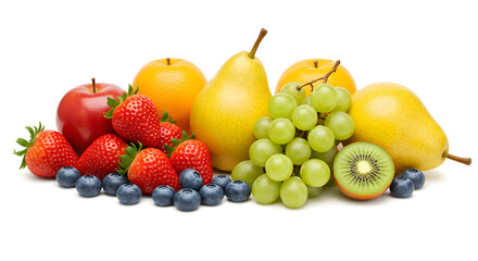 fruits on white background