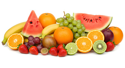 fruits on white background