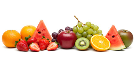 fruits on white background