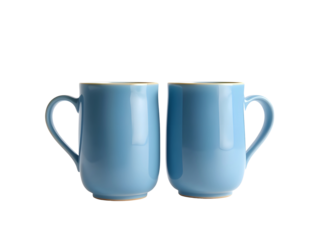 blue mug isolated, front and back