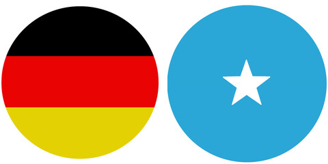 Germany Official flag with Somalia national flag, both countries flags in Round shape and isolated on white background
Circular colorful design Flag with together.
Somalian Flag