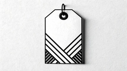 Stylish Black and White Gift Tag Design with Geometric Pattern for Branding