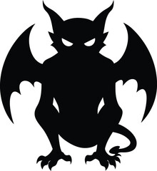 Obraz premium vector illustration of a black and white devil