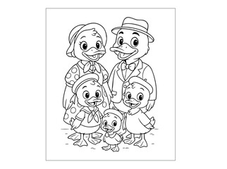 Hand Draw Cute Animal, Student, Kids, School Coloring Book Illustrations