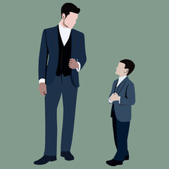 silhouette of Father and son 