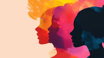 Three women with different colored hair and faces