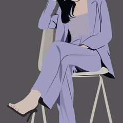 young woman sitting on a chair