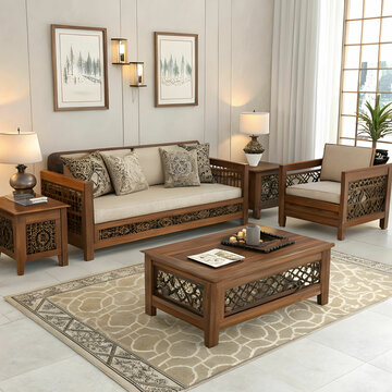 sofa set design for drawing room with sheesham wood