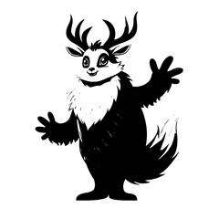 vector illustration of a black dragon