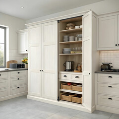 whitewashed kitchen wardrobe