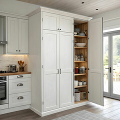whitewashed kitchen wardrobe