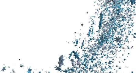 Sparkling blue stars on white. Ideal for festive designs, cards, and backgrounds.