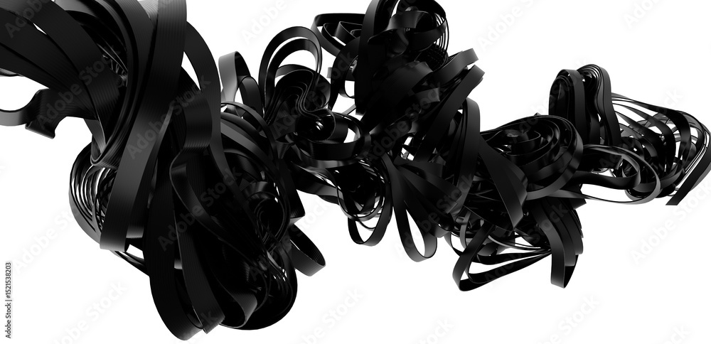 Poster high-resolution image of abstract black swirls. perfect for design backgrounds or modern art.