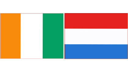 ivory coast Official flag with Luxembourg national flag, both countries flags in Horizontal shape and isolated on white background
Rectangular colorful design Flag with together.
