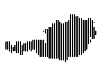 Vertical Lines Vector Map of Austria Small
