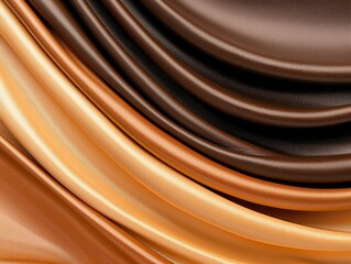 Abstract Swirling Fabric in Warm Brown and Gold Tones