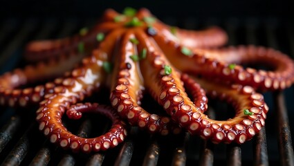 grilled octopus, red octopus tentacles, charred octopus, seared octopus, fresh octopus
