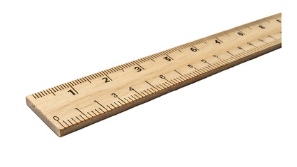 Wooden ruler isolated on transparent background