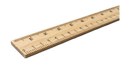 Wooden ruler isolated on transparent background