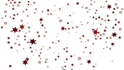 Fototapeta premium Sparkling red stars scattered on a white background. Perfect for festive designs, backgrounds, and celebrations.